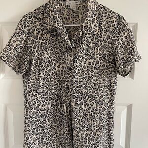 Leopard Print Silk Shirt